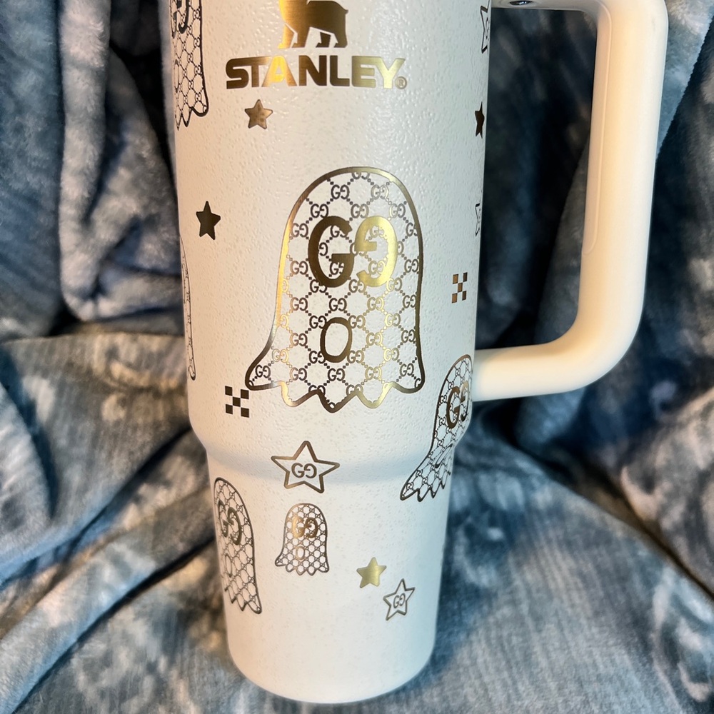 30oz Stanley Cream Ghost Design Tumbler